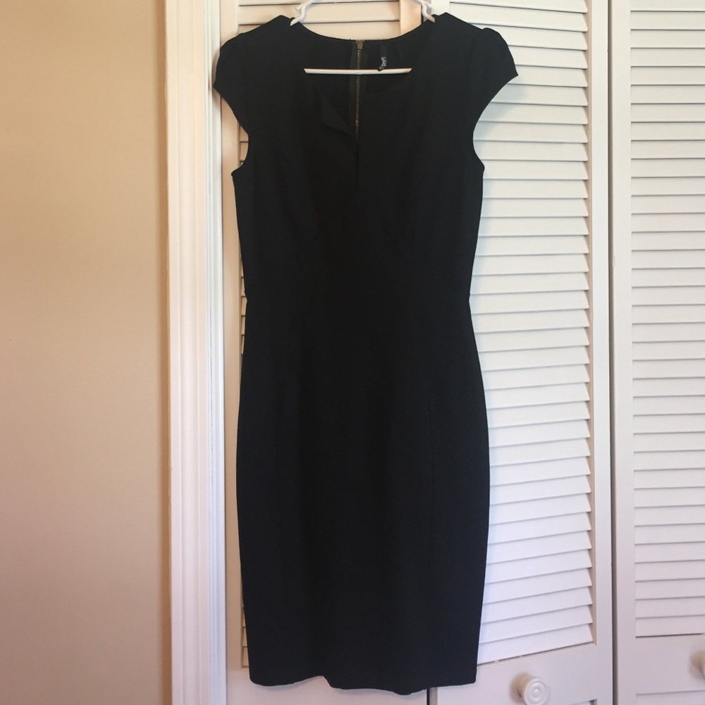 LuLu's Black Bodycon Dress with cap sleeves