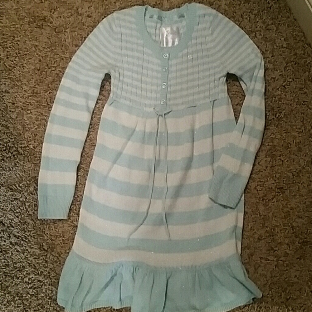 Justice Blue and White Sweater Dress