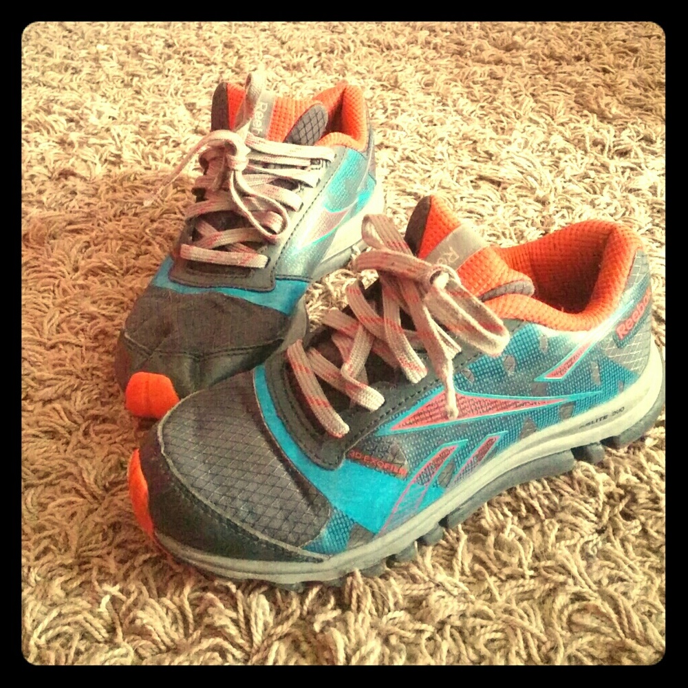 Boys orange and blue shoes size 1
