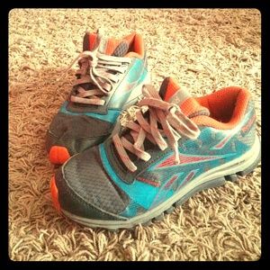 Boys orange and blue shoes size 1