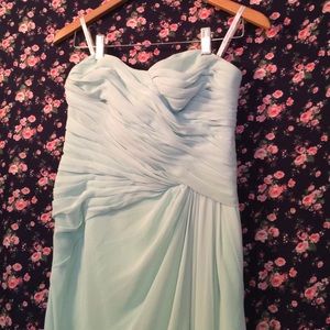 Monique Lhuillier Mint Chiffon dress