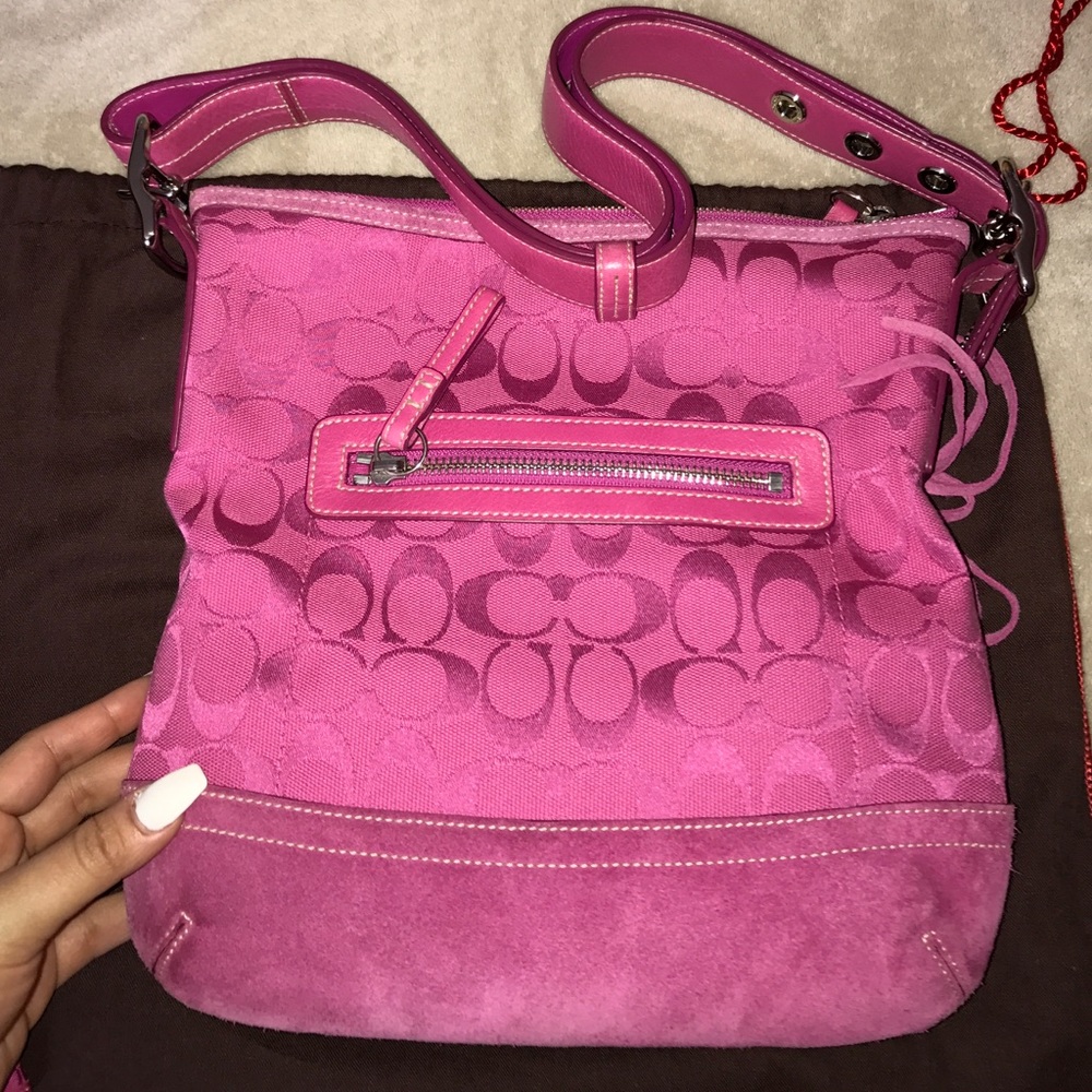 Coach pink medium handbag