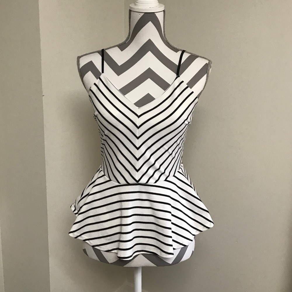 Peplum Striped Shirt Charlotte Russe