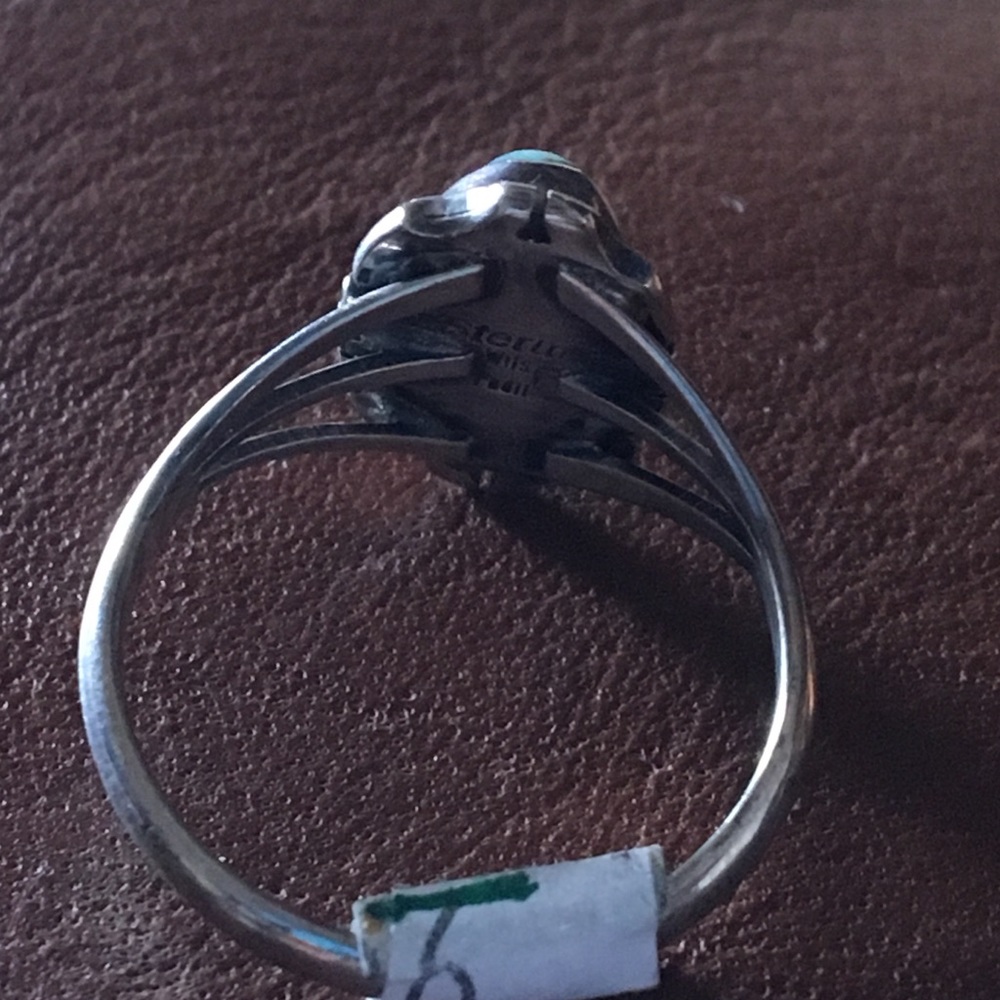 Turquoise Native American Signed Ring 29 - Picture 2 of 3