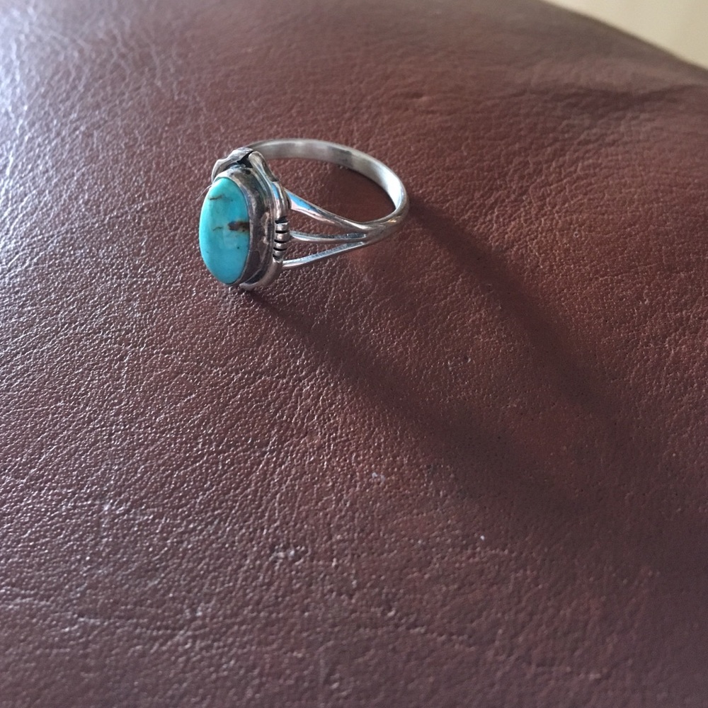 Turquoise Native American Signed Ring 29 - Picture 3 of 3