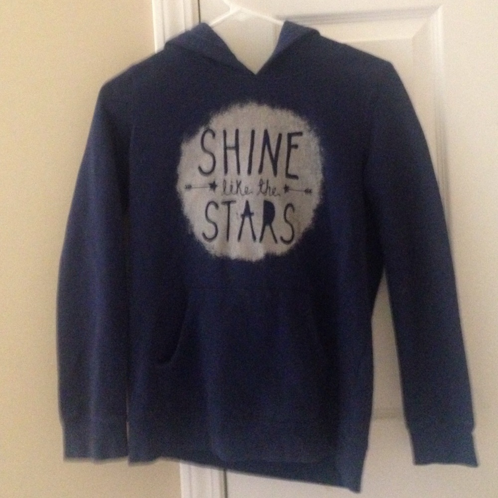 A navy blue hoodie.
