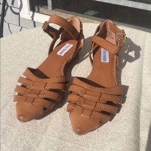 Steve Madden Rogan Leather Flat Sandals, 6.5, New