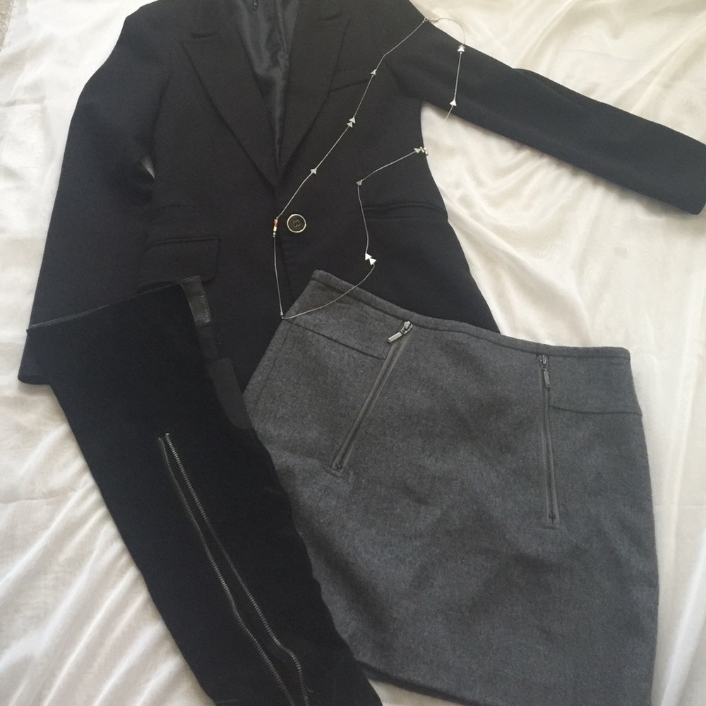 Wool blend mini skirt