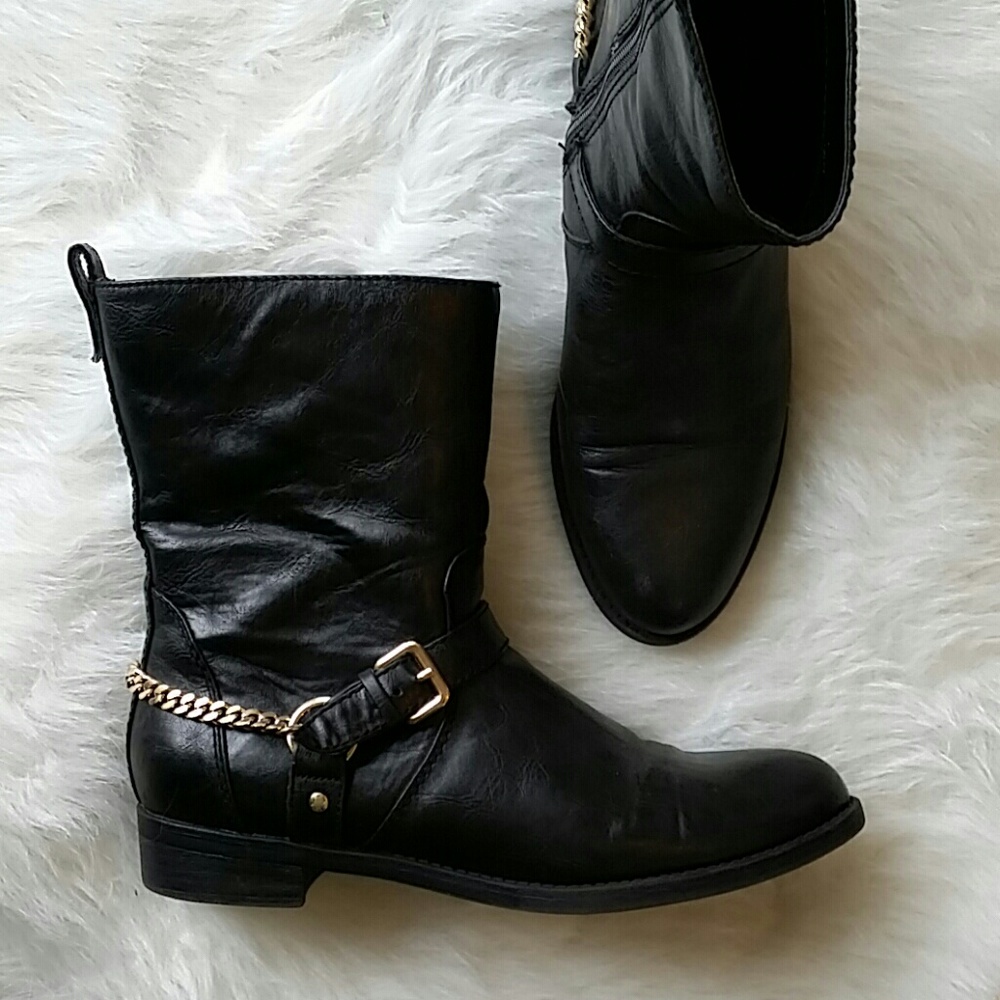 Genuine Leather Moto Boots