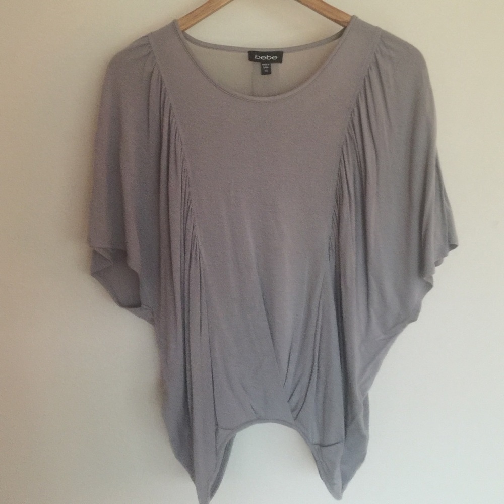 Sheer back grey Bebe top