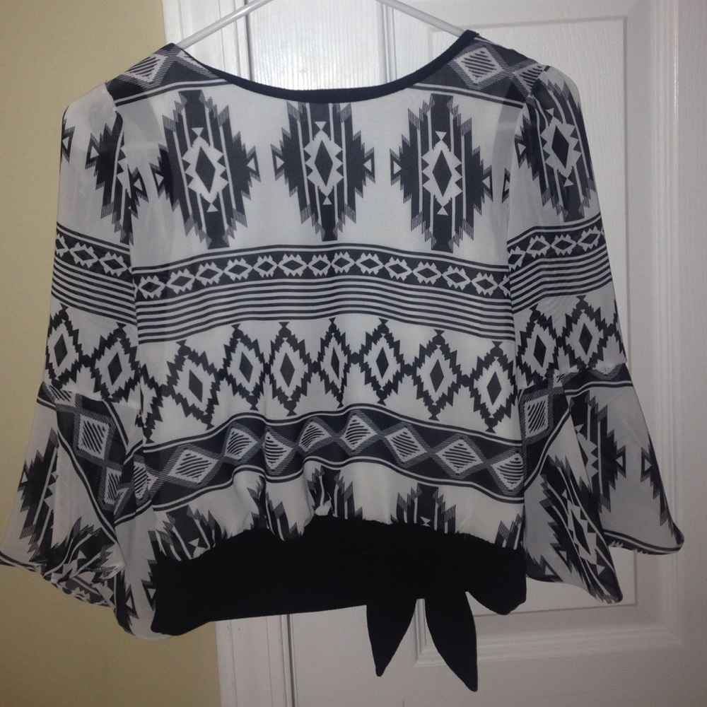 White and black blouse