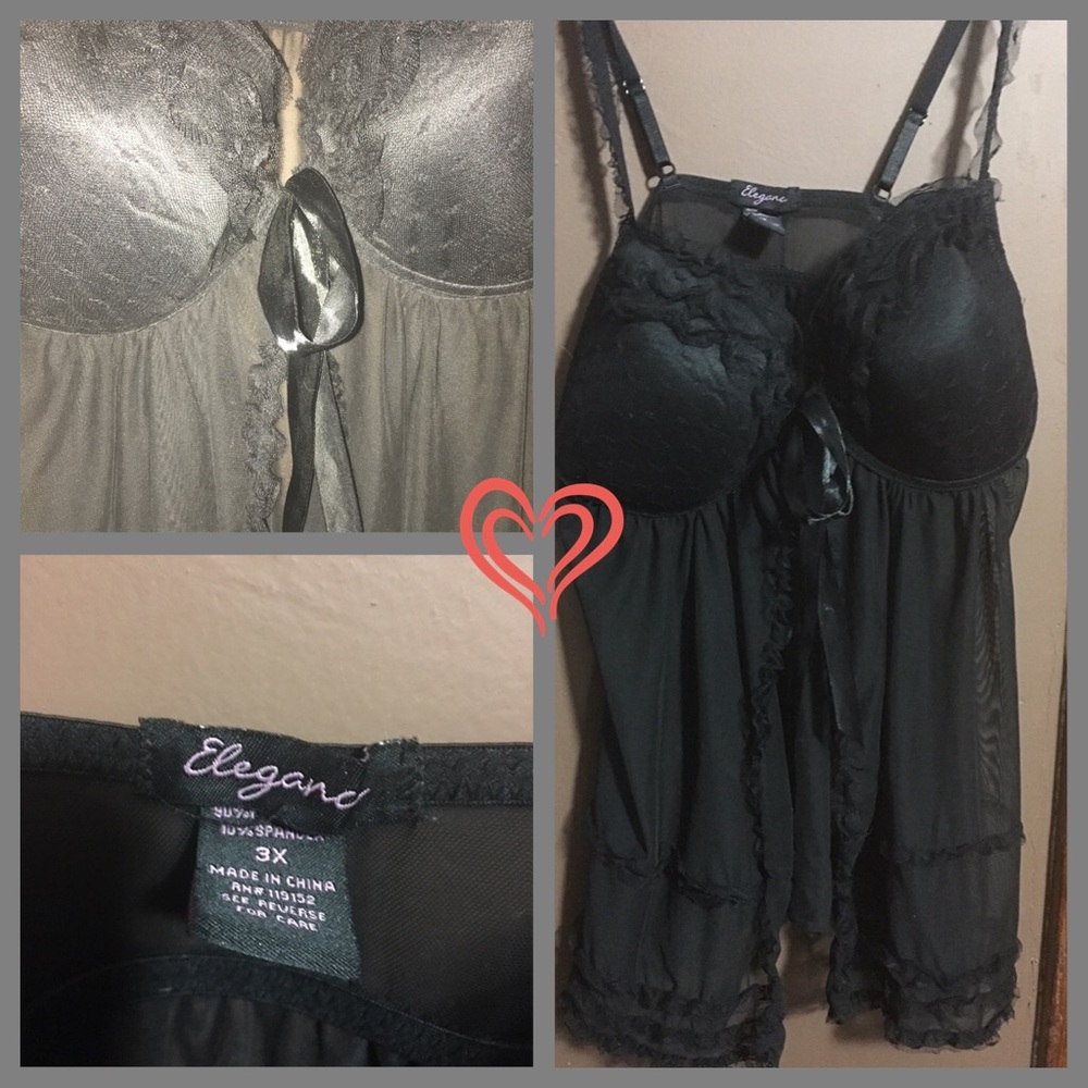 Black lace lingerie.