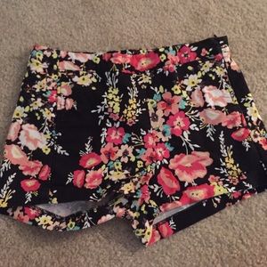 High waisted floral shorts
