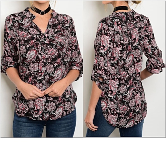 Perfect Pretty Paisley Tunic Blouse Top XS S - Picture 4 of 4