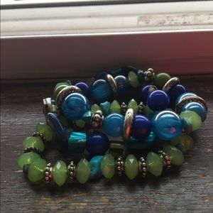 Set of three colored bracelets