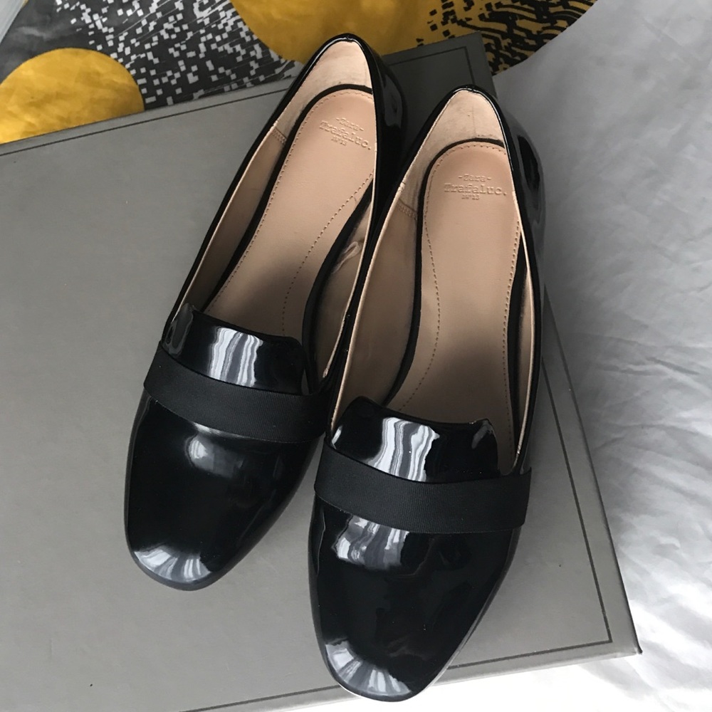 Zara flat loafers black