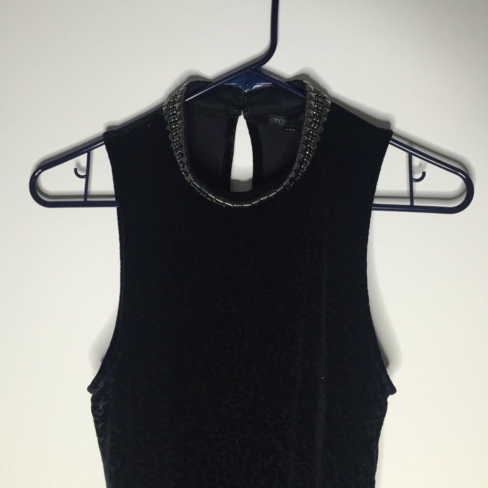 TOPSHOP mockneck velvet dress