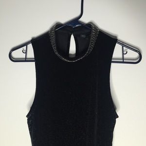 TOPSHOP mockneck velvet dress