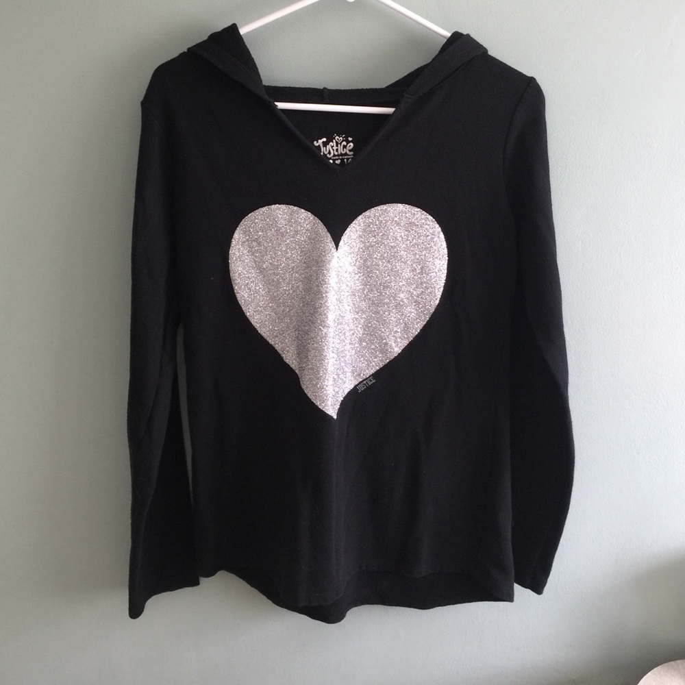 Justice black hoody, size 14