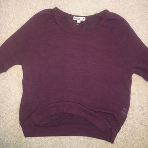 Maroon Short Sleeve Crop Sweater