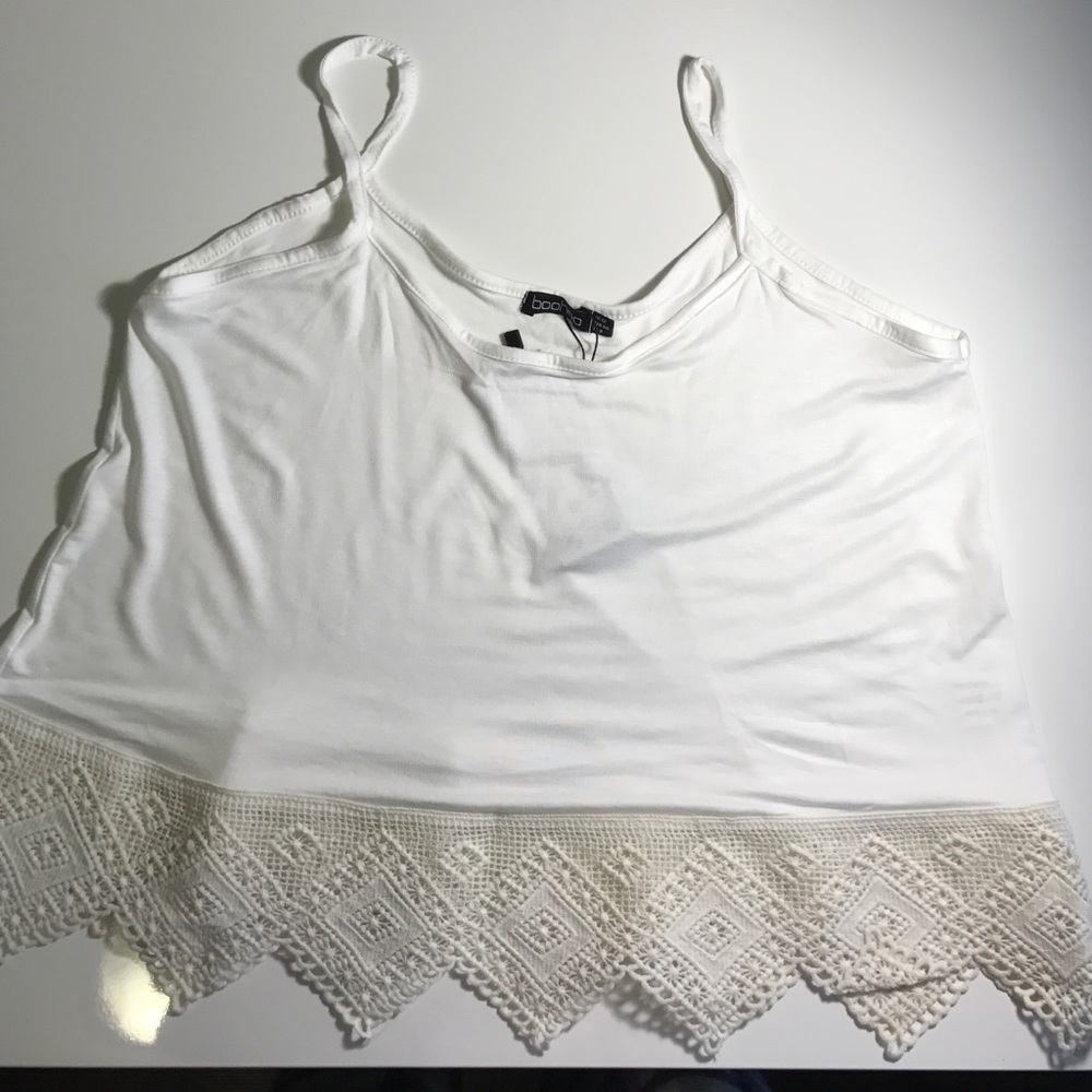 White crochet crop top