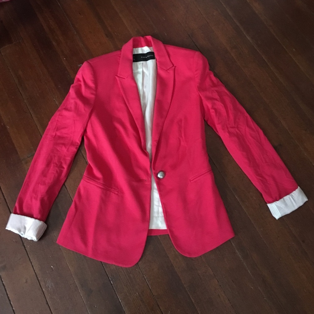 Pink Zara Basic Blazer