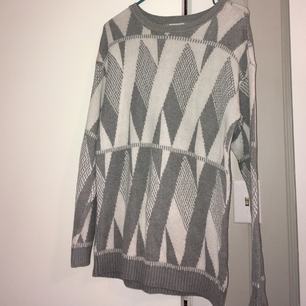 Gray and White Sweater