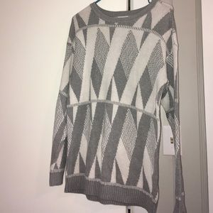 Gray and White Sweater