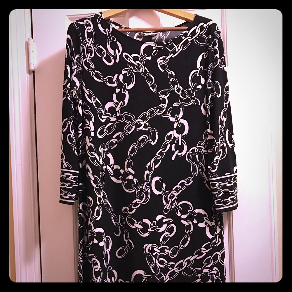 black and white dress