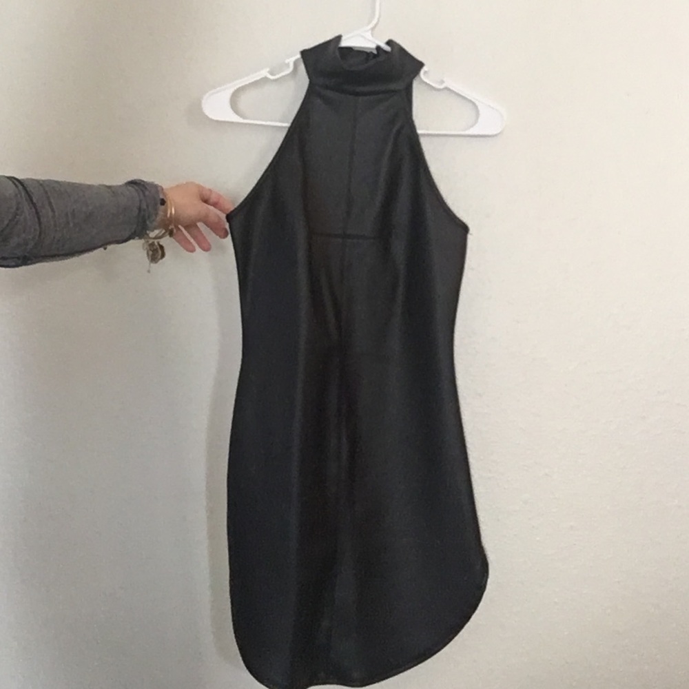 Faux leather dress