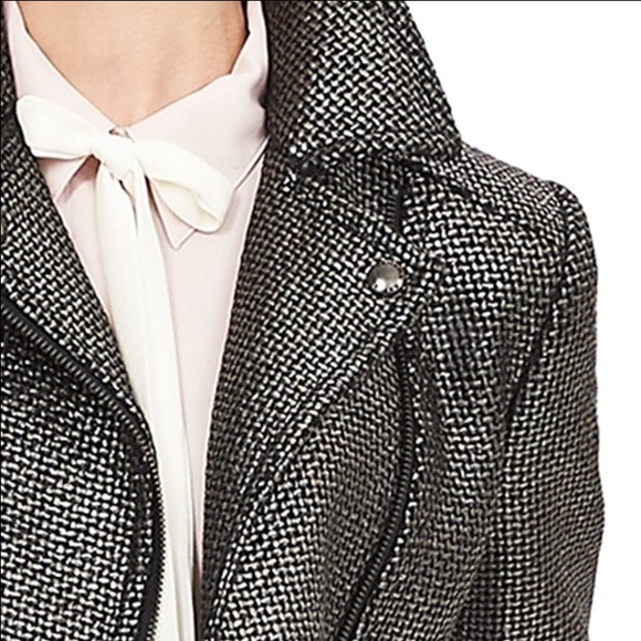 NWOT BR Metallic Gunmetal Jacquard Moto Blazer - Picture 2 of 4
