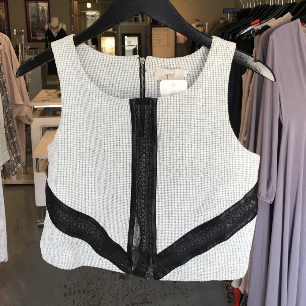 Tweed Black Lace Crop