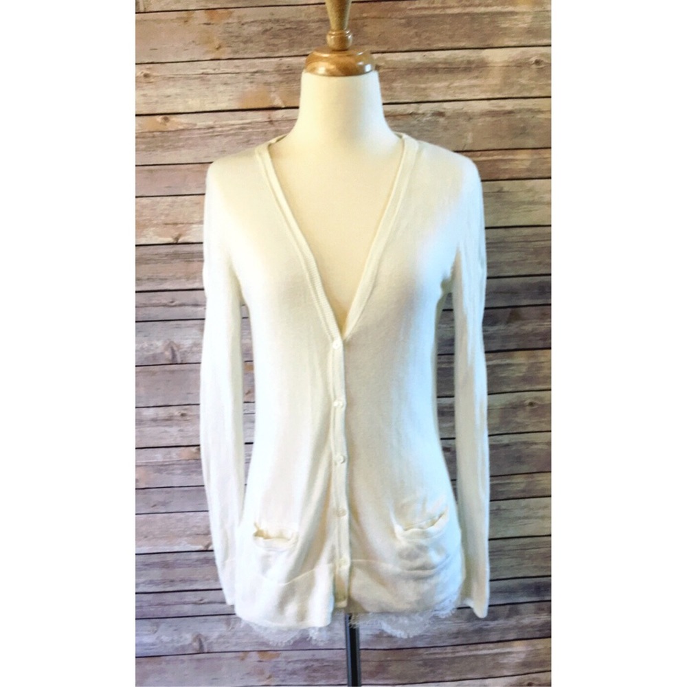 Lace Detail Button Front Cardigan
