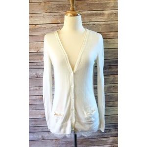 Lace Detail Button Front Cardigan