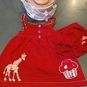 Baby Girl 18 mos Red Summer Dress and Bloomer Set