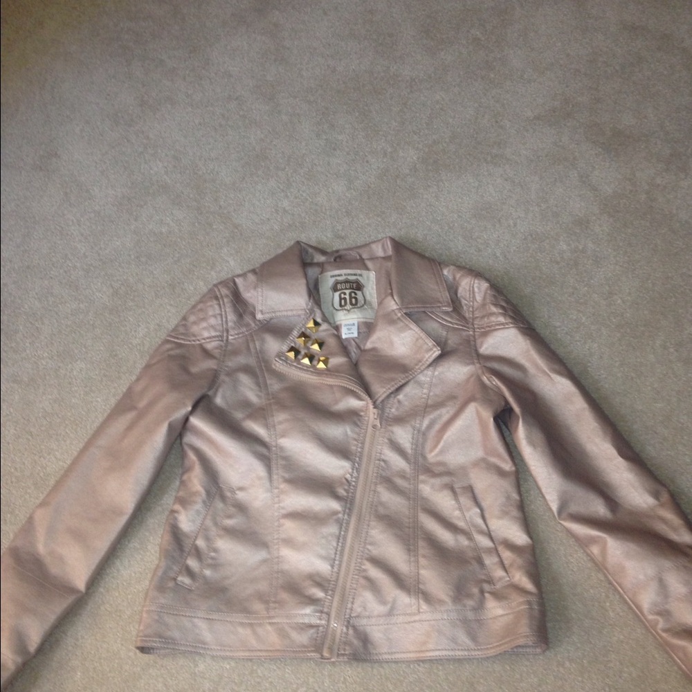 Rose gold leather jacket