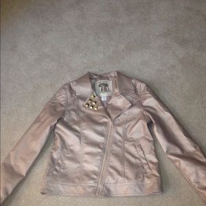 Rose gold leather jacket