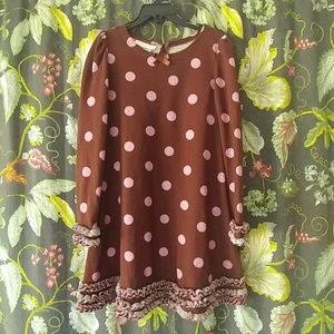 Girl's polka dotted knit dress