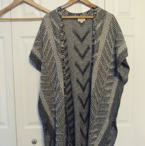 Oversized black and white cardigan