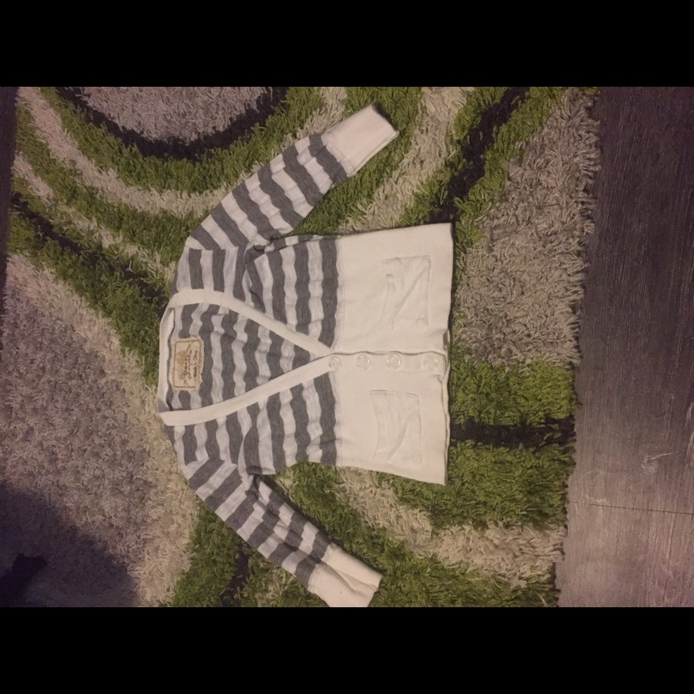 Cute grey and white button up cardigan