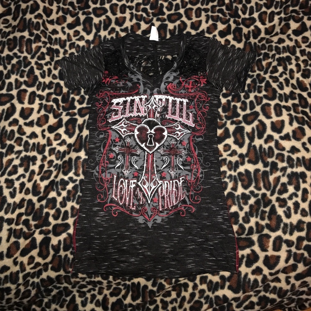 Sinful sparkle and lace top