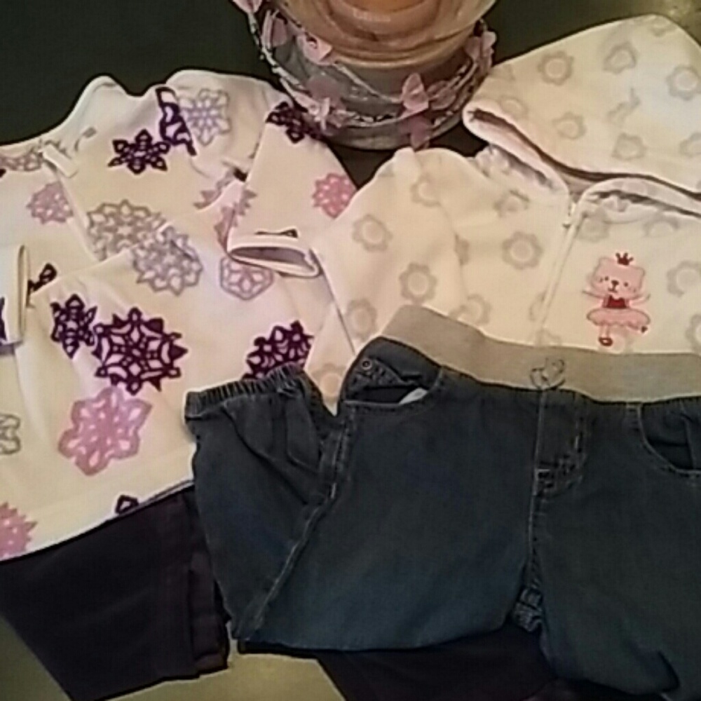 Baby Girl 18 mos 4 pc Sweatshirt & Pants Bundle