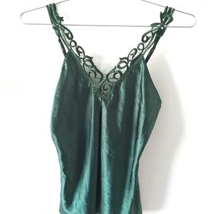 Cabernet green lacy camisole, size S