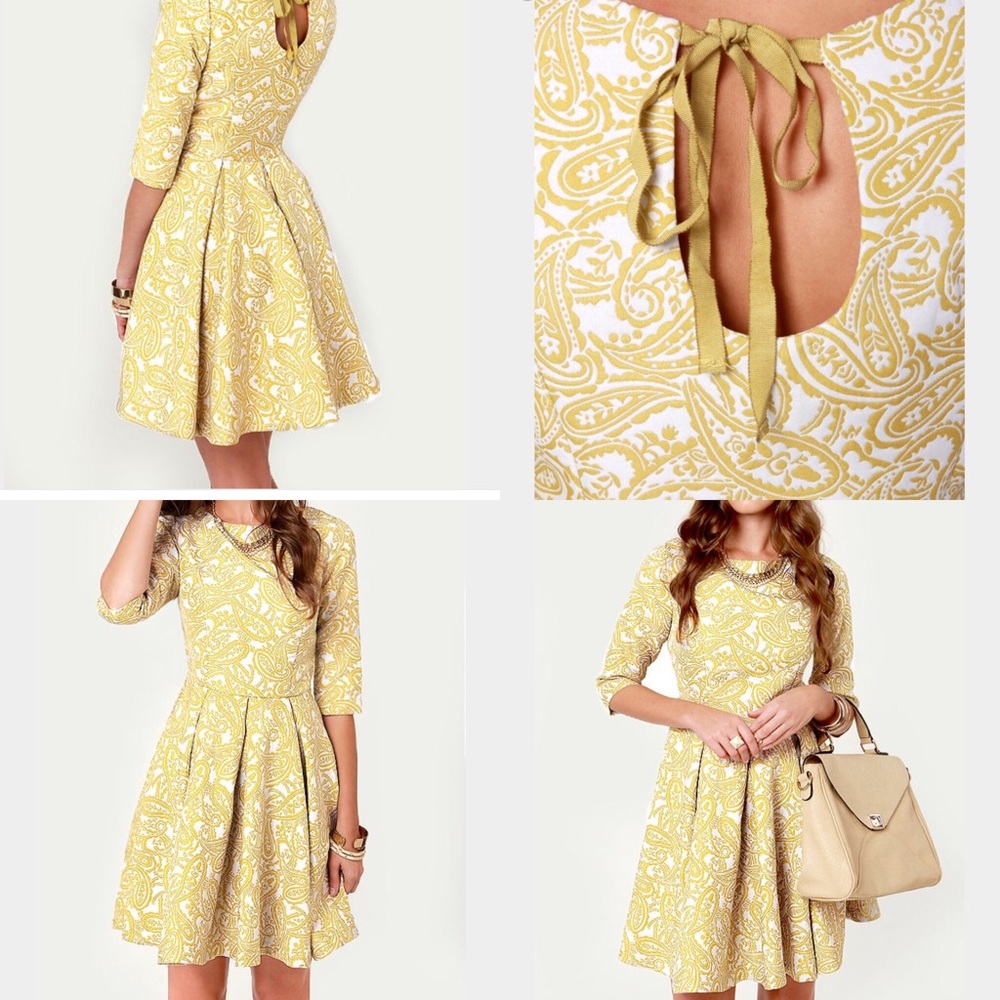 Lulus Sugar Maple Chartreuse Jacquard Dress