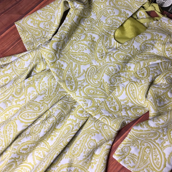 Lulus Sugar Maple Chartreuse Jacquard Dress - Picture 3 of 4