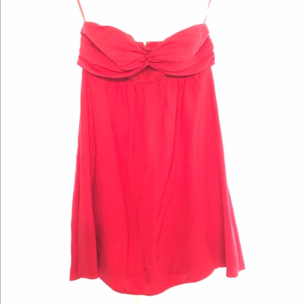 The Limited Strapless Red Silk Dress