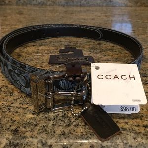 COACH Reversible Belt: Signature C & Black Leather