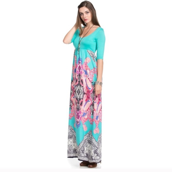 LAST ONE! (M) Boho Maxi Dress - Picture 3 of 5