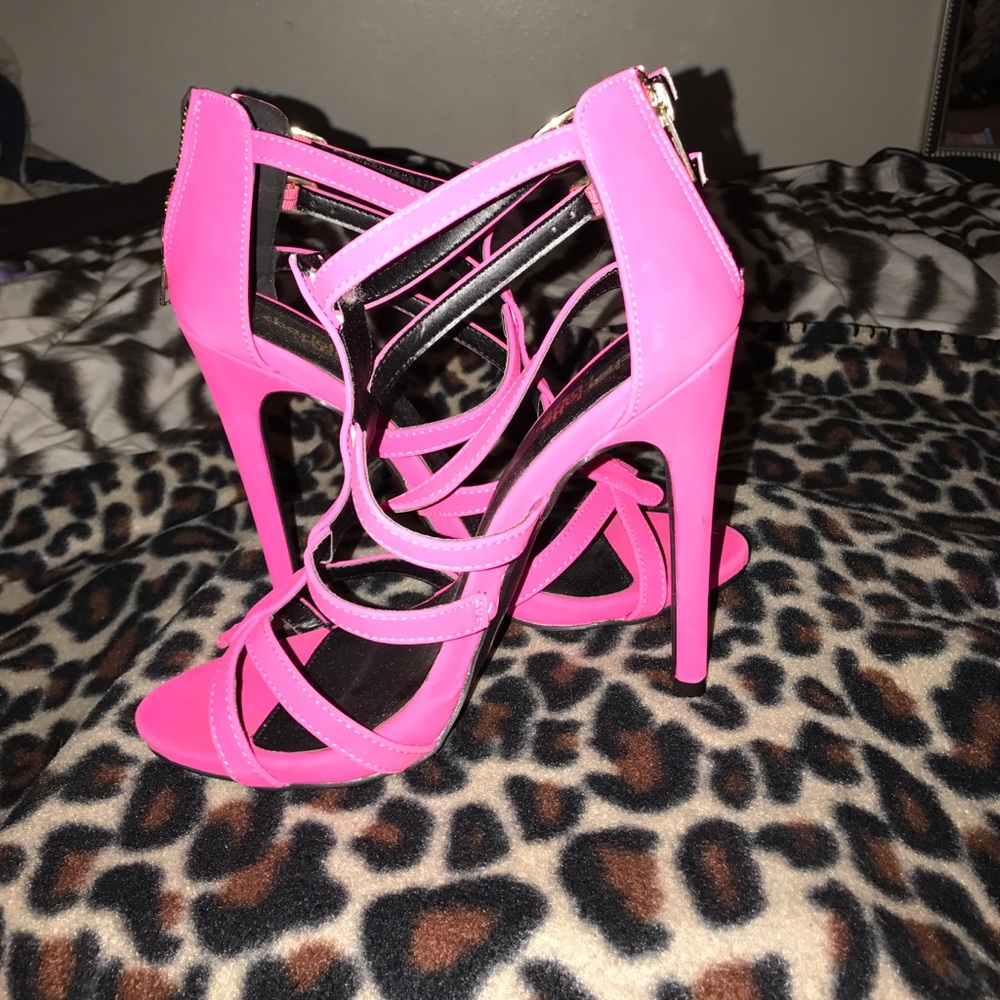 Charlotte Russe hot pink strappy heels