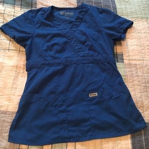 Royal blue Greys Anatomy scrub top